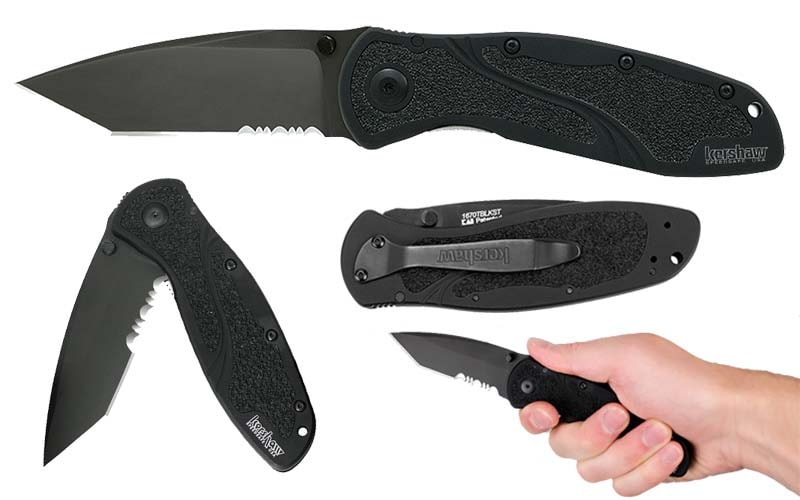 Kershaw Blur Tanto Black Serrated Pocket Knife