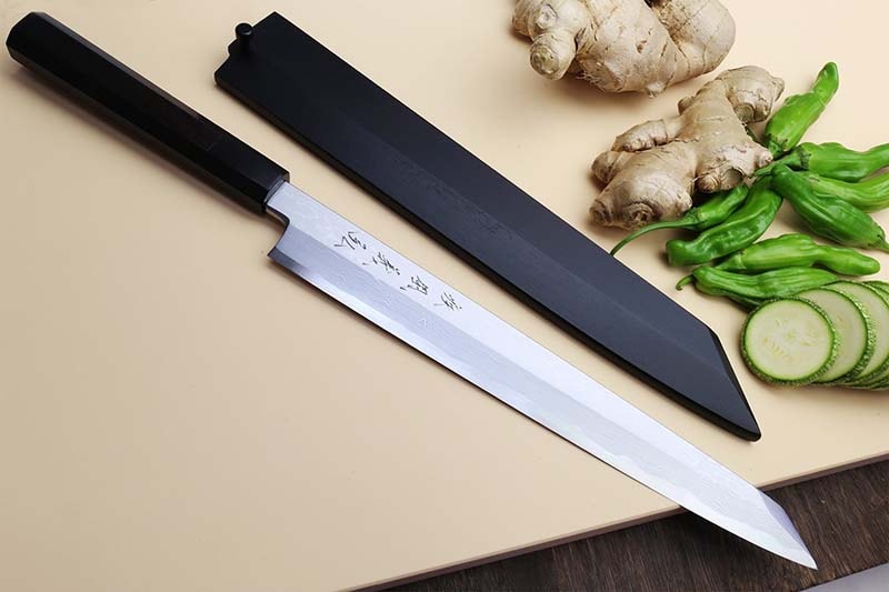 Yoshihiro Suminagashi Yanagi Kiritsuke Japanese Sushi Sashimi Knife